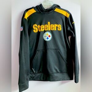NFL Pittsburgh Steelers Men’s Pullover Hoodie, Medium; Black/Yellow Gold